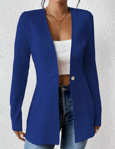 Giacca lunga blu donna - lunga,