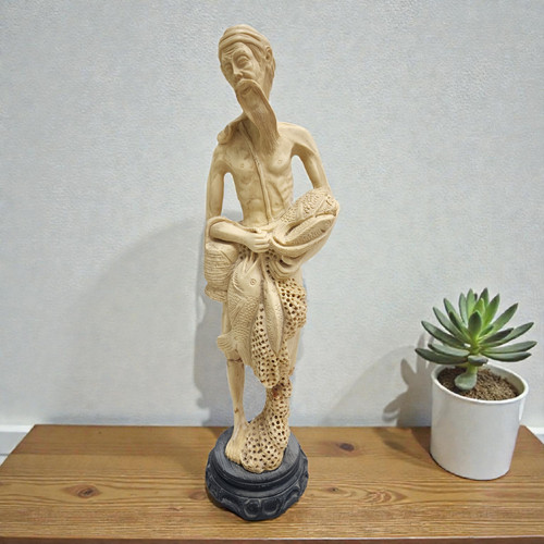 Grande statua pescatore cinese
