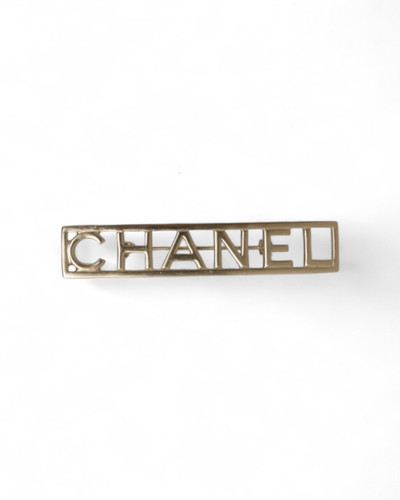 Chanel spilla logo placca oro - chanel,