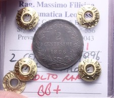 NL* UMBERTO I 2 CENTESIMI RAME 1896 ROMA MOLTO RARO BB+ Perizia Filisina Massimo