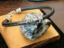 Bracciale Etnico Mammuttone Argento 925 /pelle