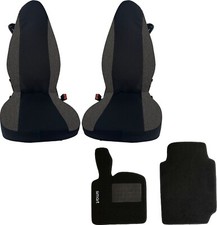 coprisedili e tappetini auto per smart for two cotone nero/grigio 100% ita