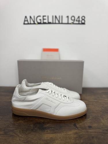 Santoni sneaker pelle bianca - sneaker,