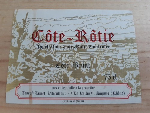 étiquette vin côte rôtie - vin,