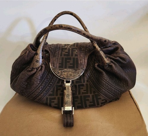 Borsa spia fendi marrone zucca - borsa,