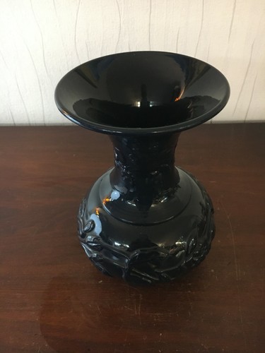 Vaso blu nero cristallo - vaso,