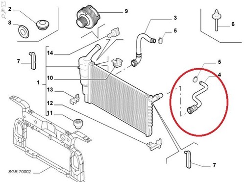 Manicotto radiatore superiore - manicotto,