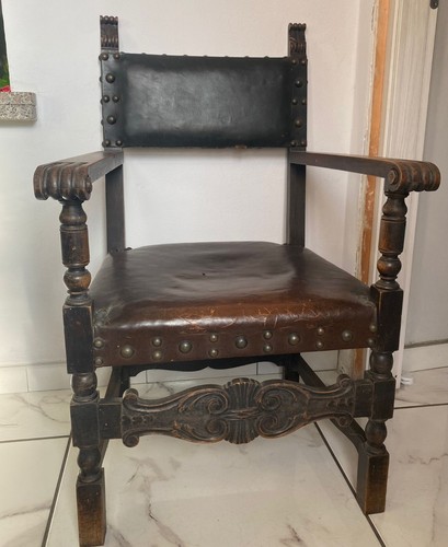 Antico trono poltrona noce - antico,