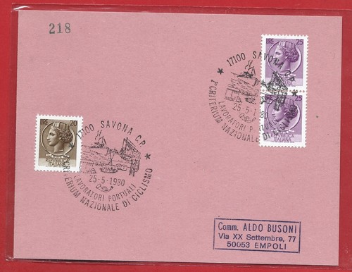 Marcofilia italia savona 25 - italia,