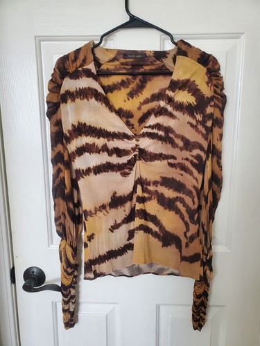 Blusa seta stampa animalier