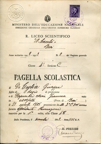 Pagella scolastica liceo - scolastica, r.