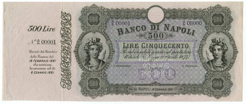 500 lire campione con - lire, matrice