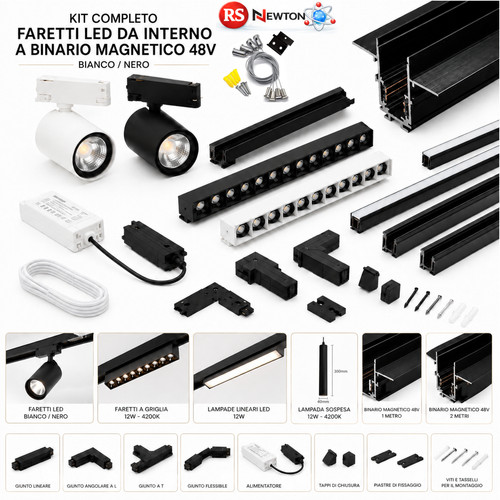 Faretto binario magnetico 48v - faretto,