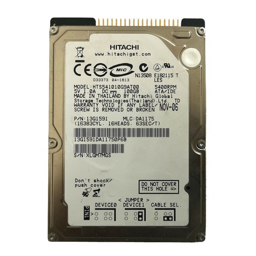 Hitachi 100 5400 rpm - hitachi, 2,5"
