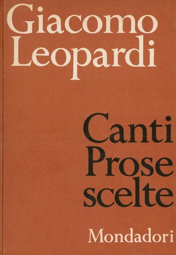 Leopardi giacomo canti prose - giacomo,