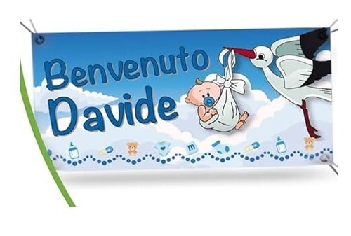 Banner striscione nascita con - banner,