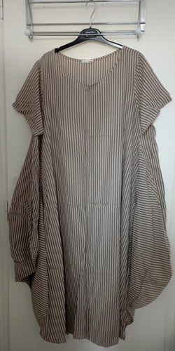 Robe boule rayée taupe - , made