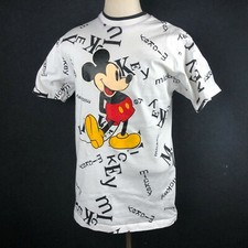 T-Shirt Topolino Vintage L/XL Disney Originals OLL OVER Logo Tipografia U.S.A. 