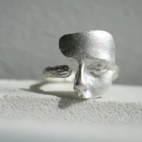 Anello maschera greca - anello,