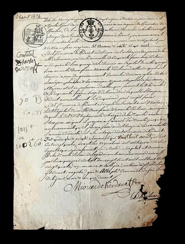 1824 documento francese - 1824,