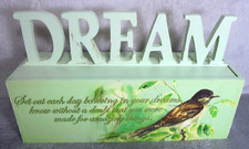 Painted Wooden Dream Block Letters Lid Box Home Decor Bird Trinket Treasure Box