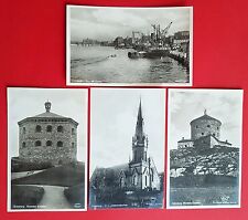 4 cartoline Göteborg porto, Skansen Kronan e chiesa di San Giovanni (19304