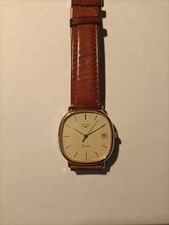 Orologio funzionante Longines quarzo piatto vetro zaffiro placcato oro con data