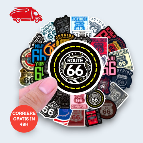 50pz adesivi vintage route - adesivi,