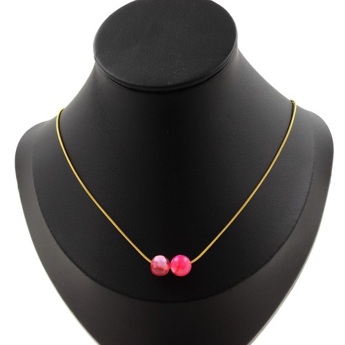 Collana perle agata crackle - 2,
