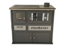 Cucina Stufa A Legna Forno Ghisa Piano Mia Acciaio Prometey Lux Porte 11kw.