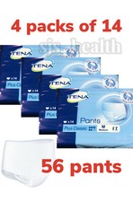 TENA Pants Plus Classic 4 Confezioni da 14 Pannolini per Adulti Media Incontinenza Pull Up