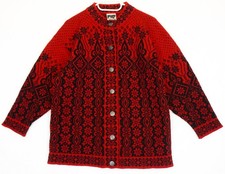 Cardigan tradizionale Dale of Norway in lana rossa da donna S