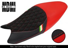 ADATTO PER DUCATI MONSTER 696 1100 08-14 CUSTOM GRIP VINILE COPRISEDILE DSG6 NERO ROSSO