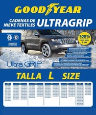 Goodyear Set di 2 calze catene da Neve in Tessuto per Auto Ultra GRIP Taglia L