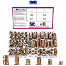 77 Pz Inserti Filettati per Legno, M6 M8 M10 Rivetti Filettati, Bussole Boccole 