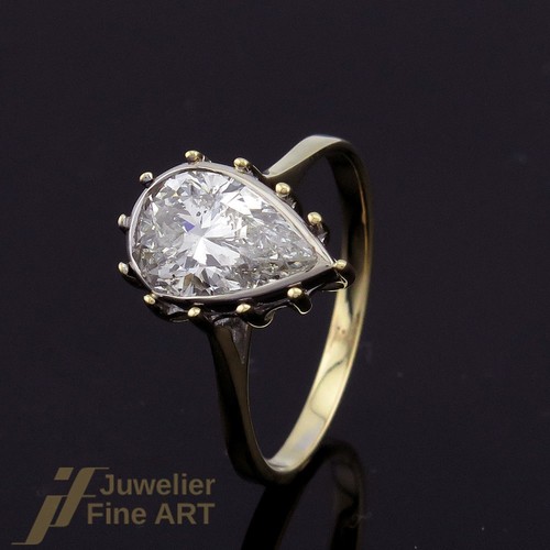 Anello diamante goccia - goccia,