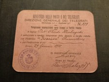 Tessera Autografo OLINDO MALAGODI Partito Liberale Ministero Poste E Telegrafi 