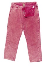 DIXIE Jeans Pantaloni Donna Taglia XL Rosso Mélange Gamba Dritta Cordoni Vintage