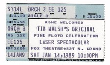 Biglietto Stub Pink Floyd