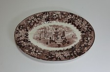 Antico Piatto Ovale WEDGWOOD Ferrara Colandine Disegno cm 25