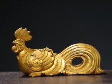 Ornamento gallo rame dorato