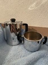 Alfra Alessi Lattiera e Zuccheriera serie Cilindro misura 4 acciaio inox vintage