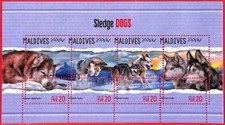A4158 - MALDIVE - ERRORE ERRATO, miniatura s: 2018, cani da slitta, Siberian Husky