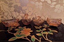 Antico set wc 4 pezzi vetro