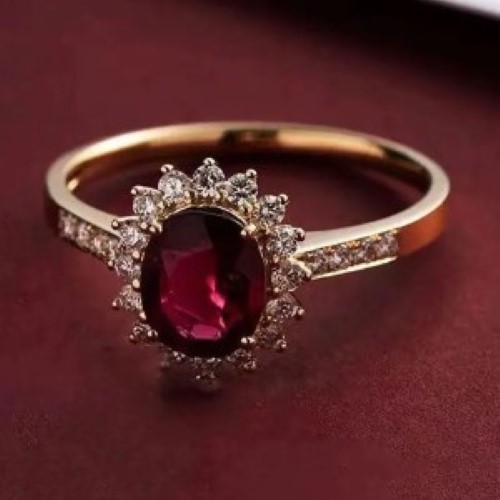 Anello ovale fiore - anello,