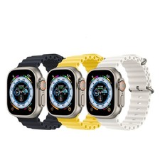 CINTURINO ORIGINALE OCEAN BAND APPLE WATCH DA 49mm BIANCO BLU GIALLO ARANCIONE