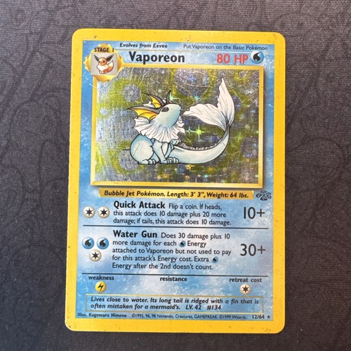 Vaporeon jungle holo - vaporeon, 12/64