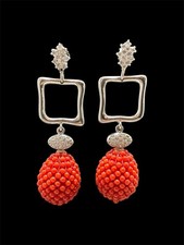 Orecchini In Argento E Corallo