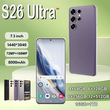 Smartphone Android Dual SIM sbloccato in fabbrica NUOVO S26 Ultra 7,3" 5G