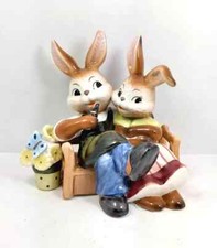 Goebel porcellana coppia conigli meritato riposo cm L 12 cm